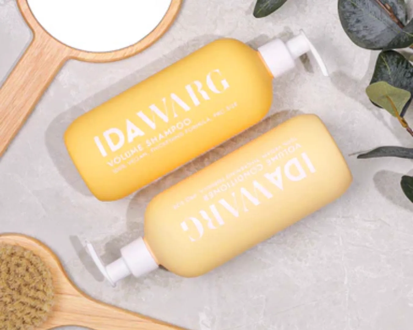 IDA WARG Volume Shampoo and Conditioner flat lay