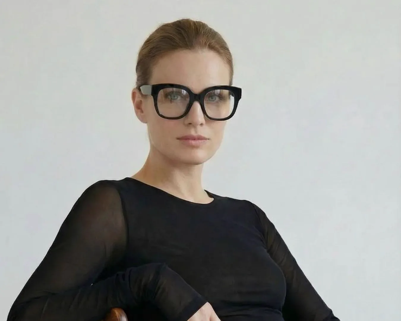 Model wearing GLAS eyewear frames